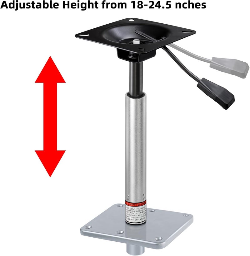 CLLOMAGY Adjustable Boat Seat Pedestal Base Mount Kit with Lock in 3/4" Boat Seat Pin Post&Marine Power Pedestal Mount Base for Marine Fishing Bass Chair,Post Adjustable Height 18 to 24 Inches - Image 3